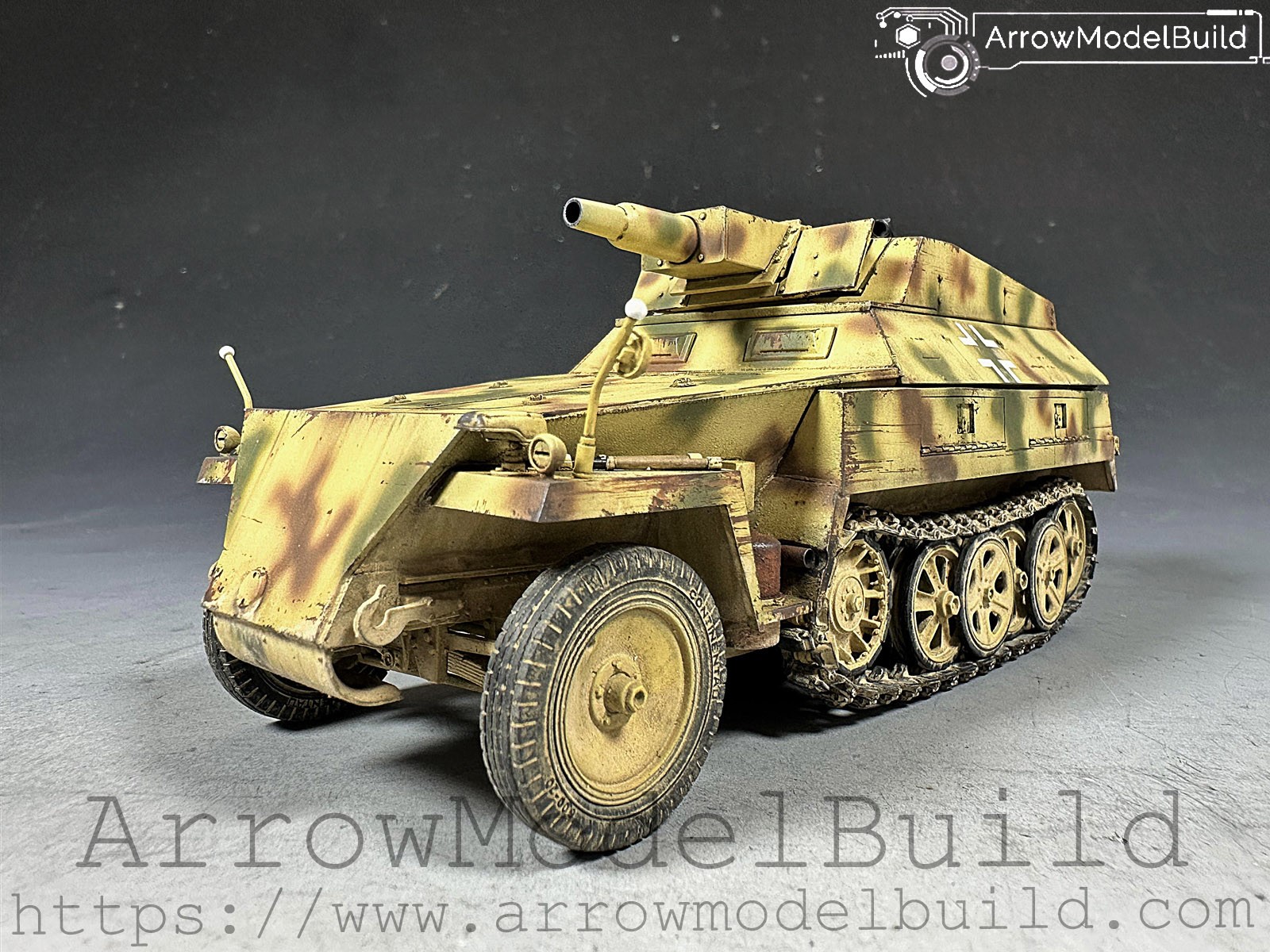 Picture of AeroModelBuild Sd.Kfz.250/8 w/7.5mm K.51 L/24 Military Tank Built & Painted 1/35 Model Kit