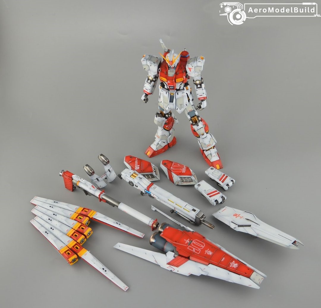 Picture of AeroModelBuild Nu Gundam HWS Ver.ka (Custom Red) Built & Painted MG 1/100 Model Kit