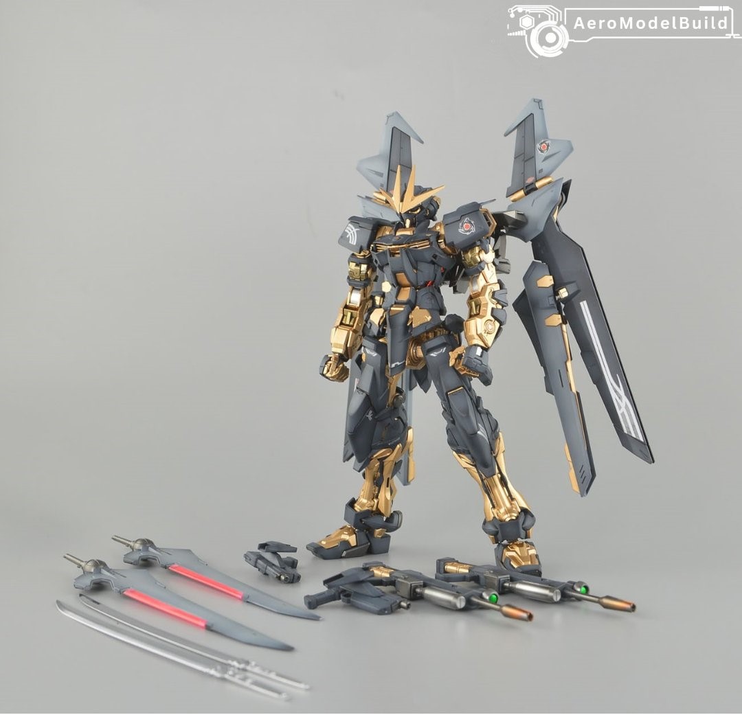 Picture of AeroModelBuild Gundam Astray Noir (Custom Gold)  Built & Painted MG 1/100 Model Kit