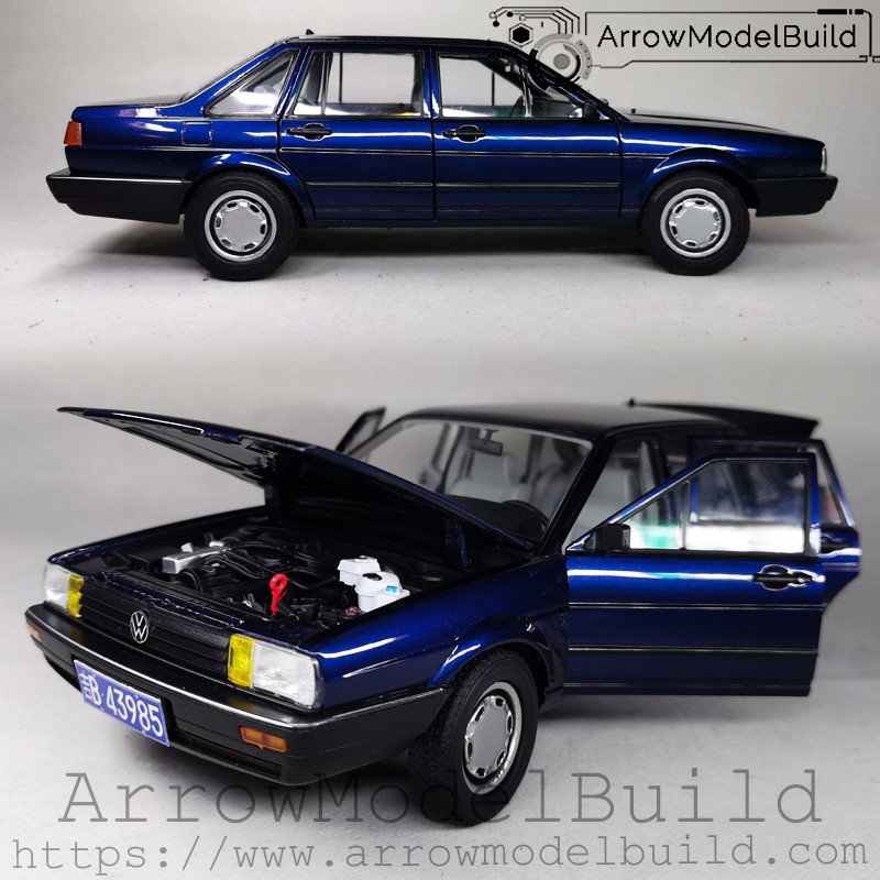 Picture of AeroModelBuild Volkswagen Santana Poussin Jetta (Midnight Blue) Built & Painted Vehicle Car 1/18 Model Kit